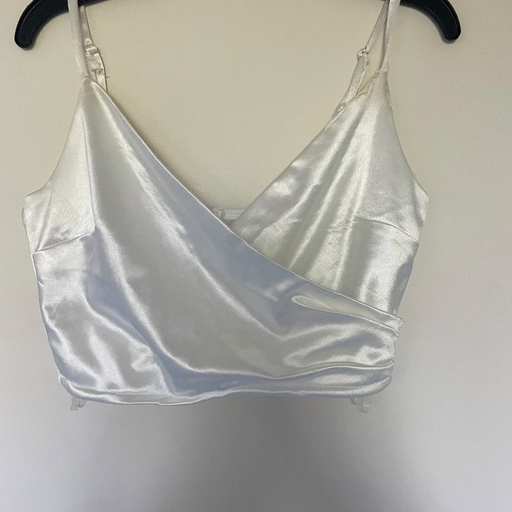 Satin wrap tank top